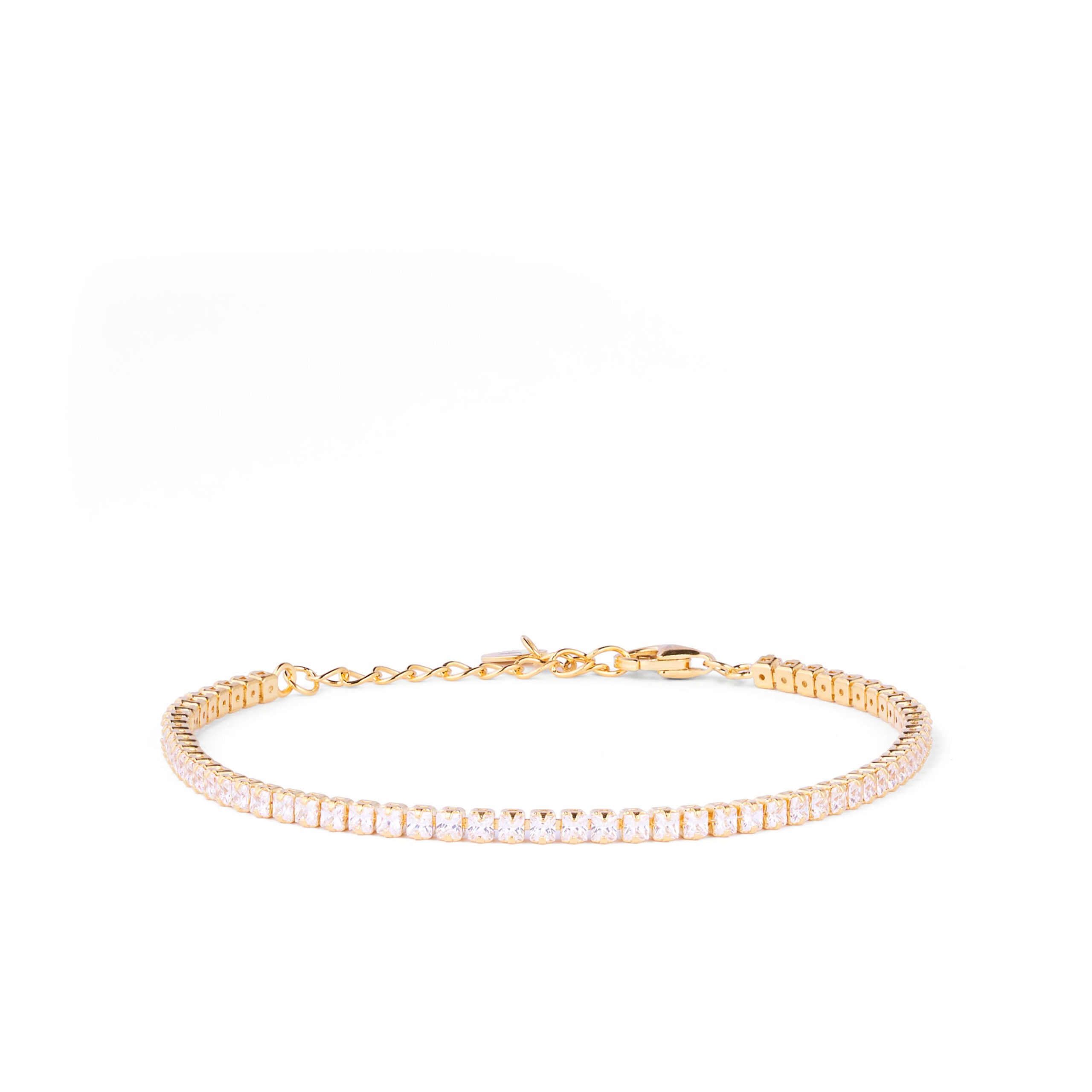 Bracciale Tennis Oro con Zirconi Bianchi