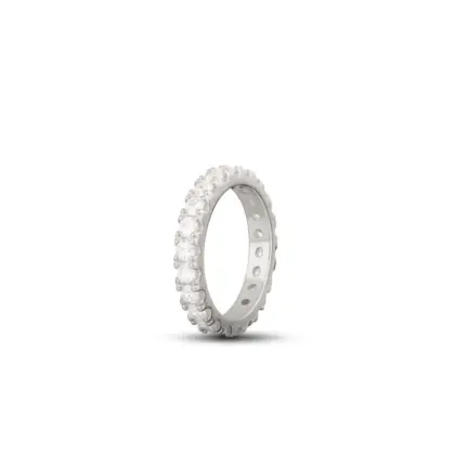 Anello Argento 925 Donna | Veretta Eternity Zirconi Bianchi | Fede Luminosa