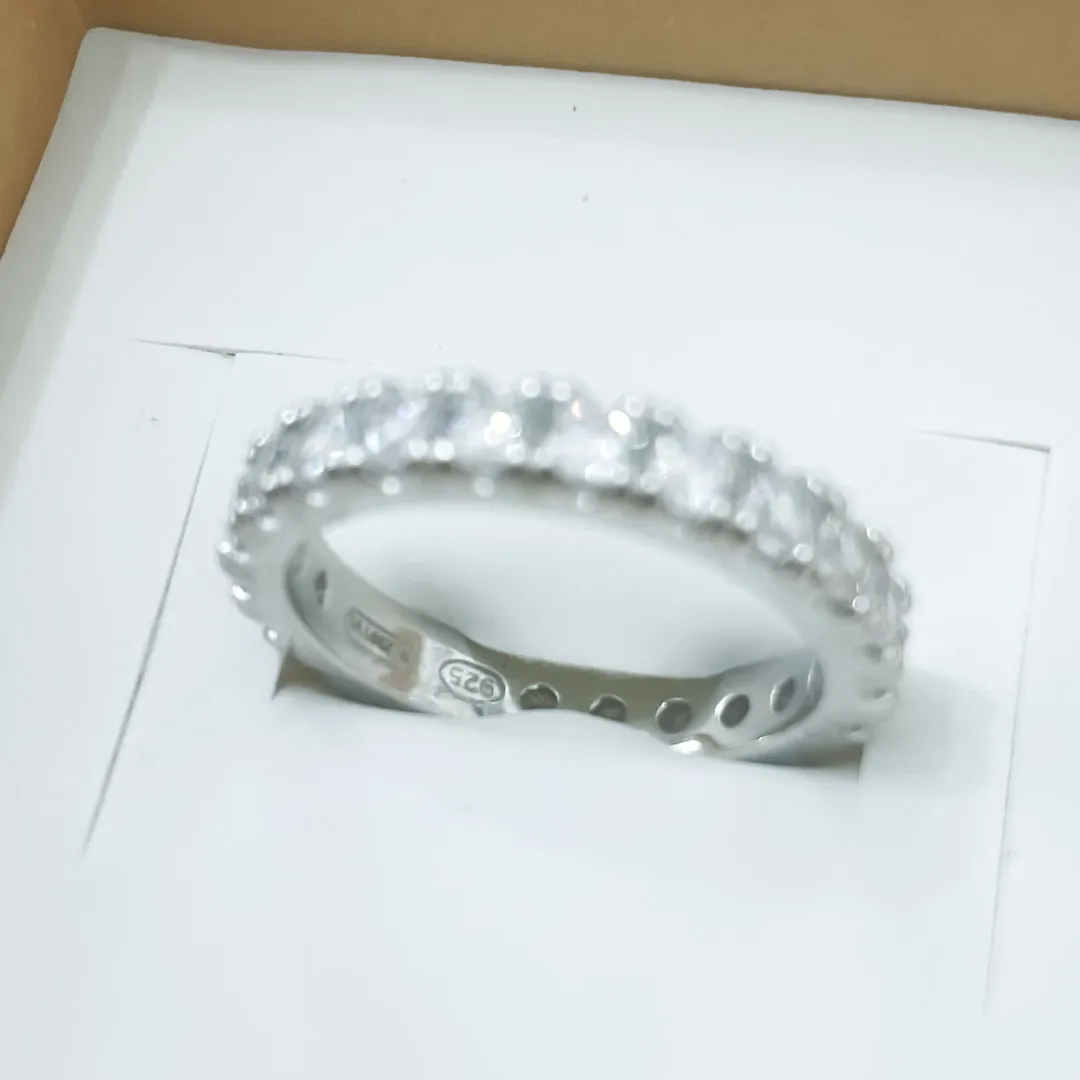 Anello Argento 925 Donna | Veretta Eternity Zirconi Bianchi | Fede Luminosa - immagine 6