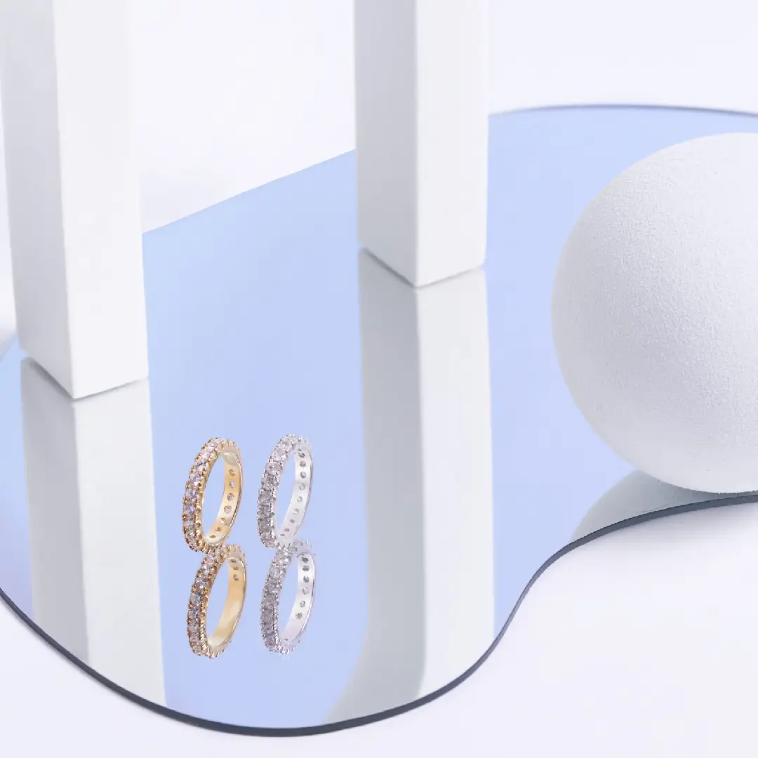 Anello Argento 925 Donna | Veretta Eternity Zirconi Bianchi | Fede Luminosa - immagine 7