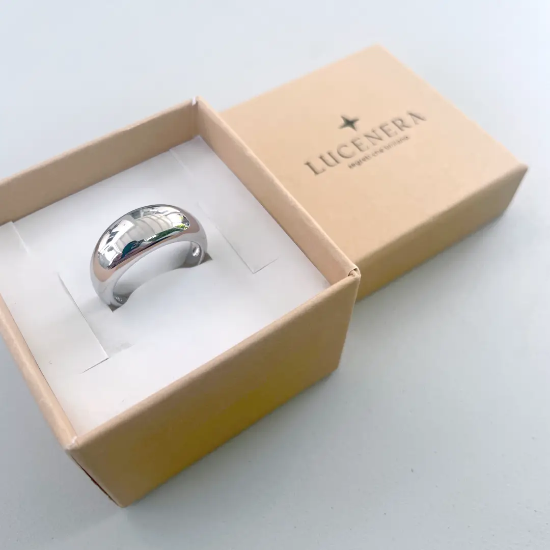 Anello Argento 925 Donna | Bombato Liscio Minimal | Fascia Larga Lucida - immagine 3