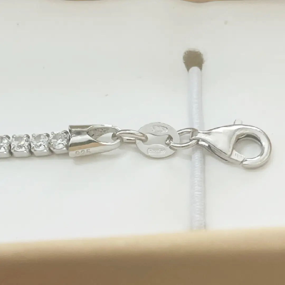 Bracciale Argento 925 Uomo - Donna | Tennis 2mm Zirconi Bianchi | Regolabile 16-20 cm | Riviera - immagine 6