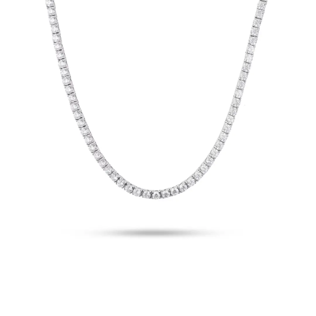 Collana Tennis Argento 925 Donna 45cm | Girocollo Zirconi Bianchi 2,5mm | Riviere Tennis