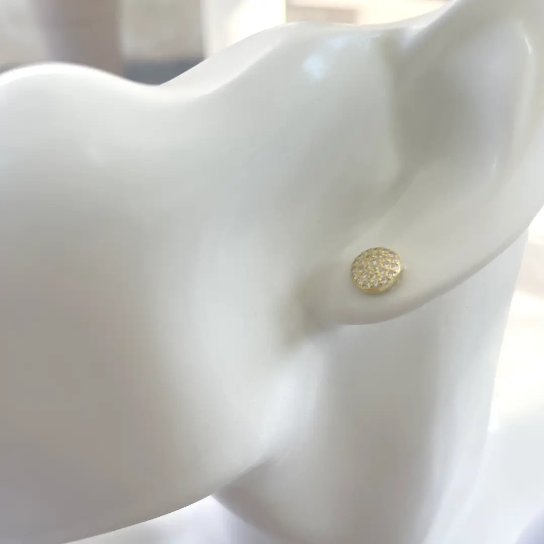 Orecchini Lobo Pavé Dorato - immagine 4