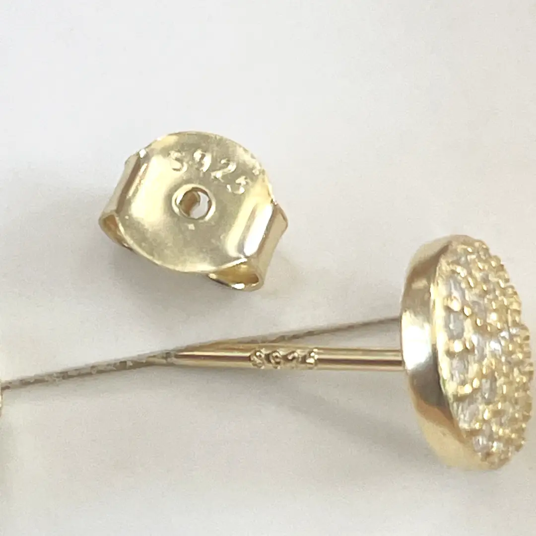Orecchini Lobo Pavé Dorato - immagine 5