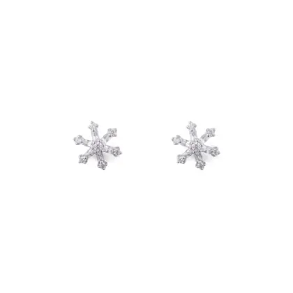 Orecchini Argento 925 Donna | Fiocco di Neve con Zirconi Bianchi | Lobo Neve Natale