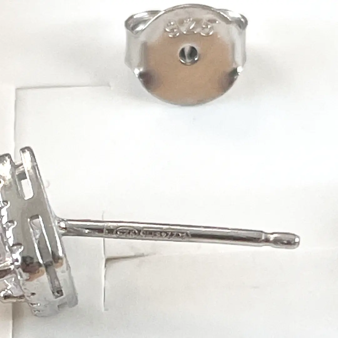 Orecchini Argento 925 Donna | Punto Luce Quadrato Halo con Contorno Zirconi Bianchi 7 mm | Lobo - immagine 5