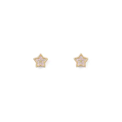 Orecchini Argento 925 Dorato Donna | Stella Pavé Zirconi Bianchi | Lobo Stellina