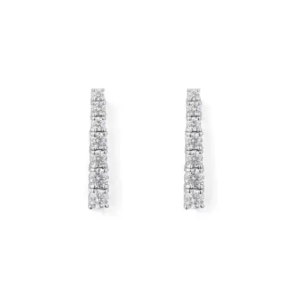Orecchini Argento 925 Donna | Tennis Barrette Linea 7 Pietre Zirconi Bianchi | Lobo Salita