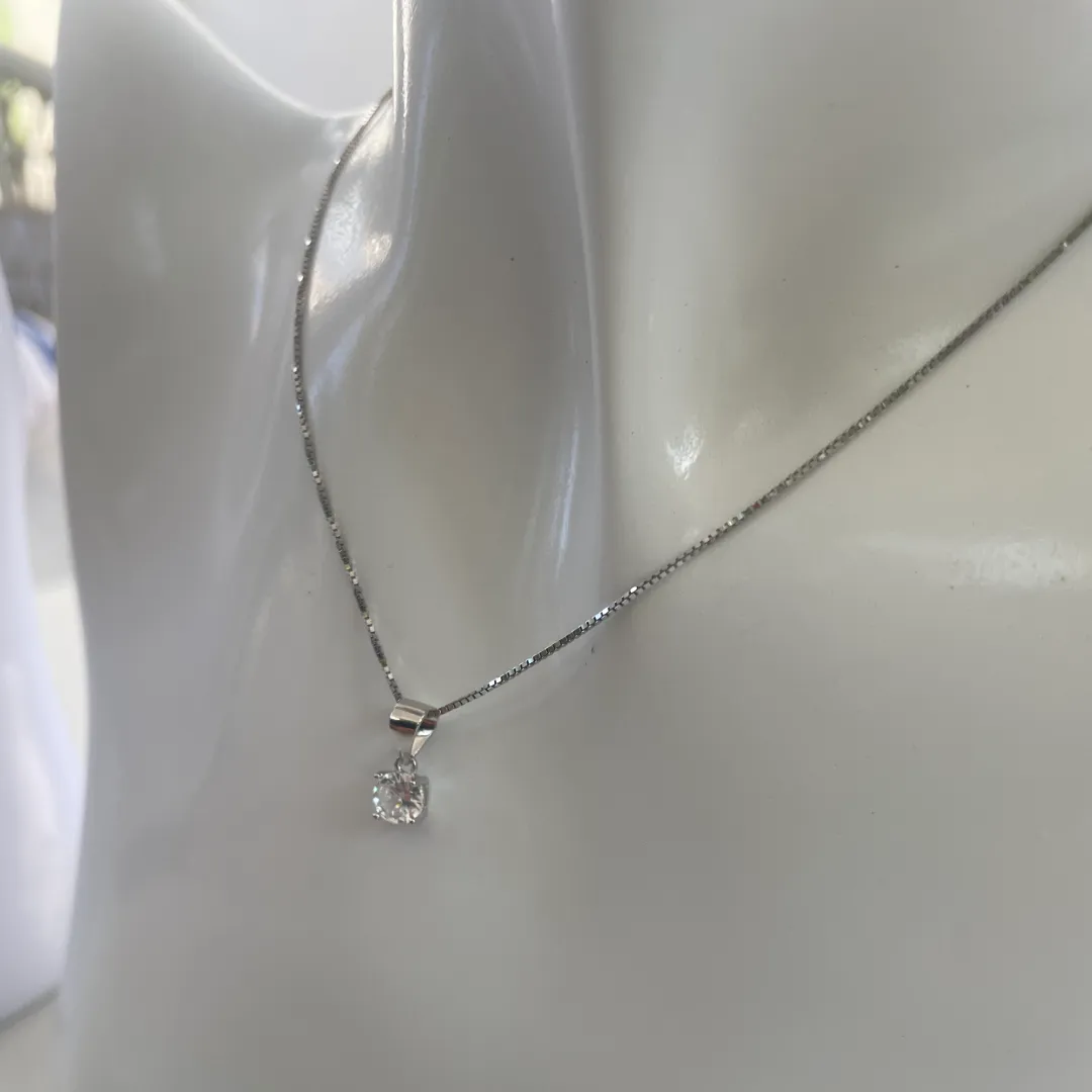 Parure Argento 925 Donna | Collana 45 o 50 cm + Orecchini Punto Luce Solitario | Girocollo Solitario Zirconi - immagine 5