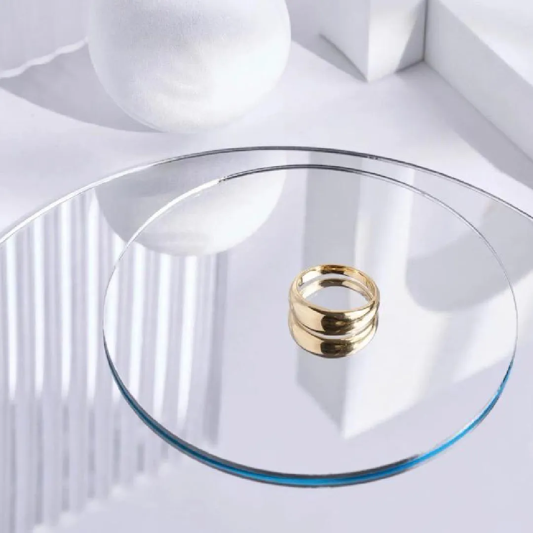 Anello Argento 925 Dorato Donna | Bombato Liscio Minimal | Fascia Larga Lucida - immagine 7