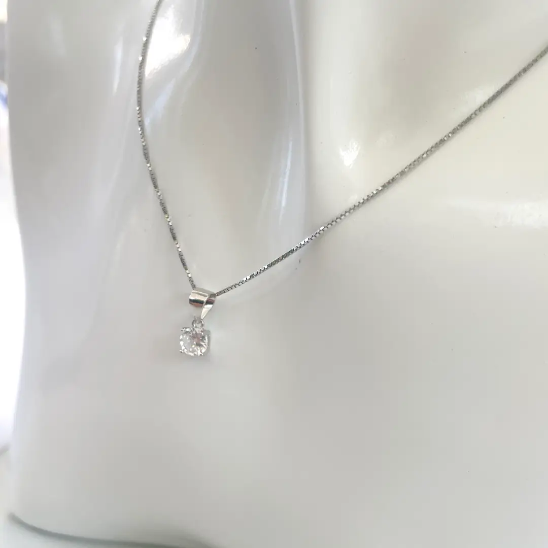 Collana Argento 925 Donna | Punto Luce Solitario | Zircone Cubico | Girocollo - immagine 4