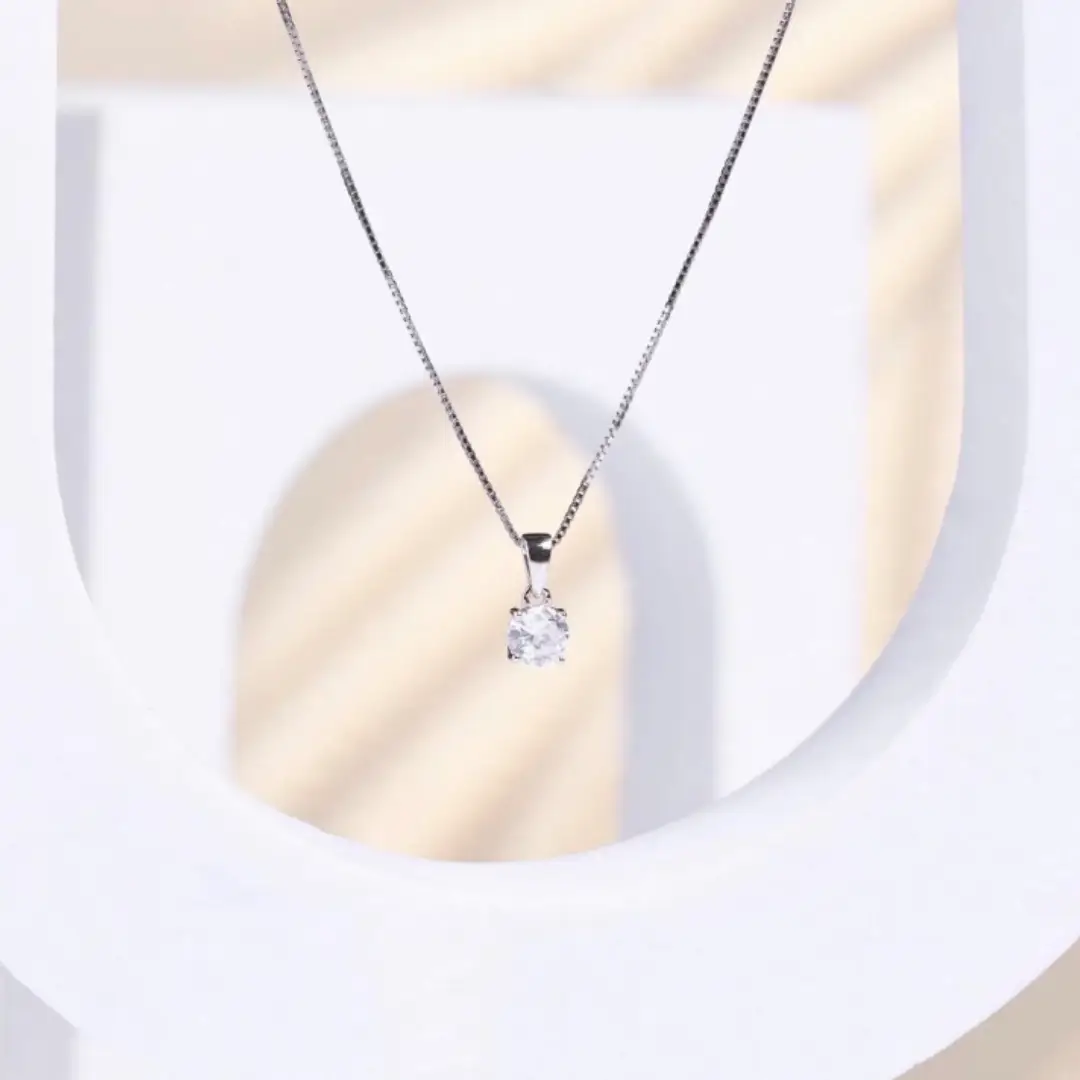 Collana Argento 925 Donna | Punto Luce Solitario | Zircone Cubico | Girocollo - immagine 6